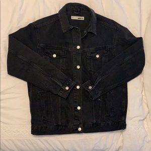 TOPSHOP Black Denim Moto Jacket